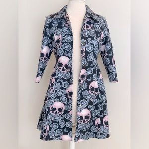 Cute skull and flower print peplum jacket